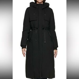 Cole Haan Women's Hooded Black Long Puffer Coat Size XXL NWT